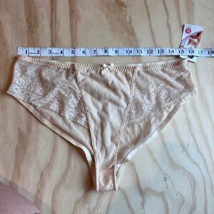 Bravado Designs Lace Mesh Bikini Panties Nude Floral Point Desprit L/XL